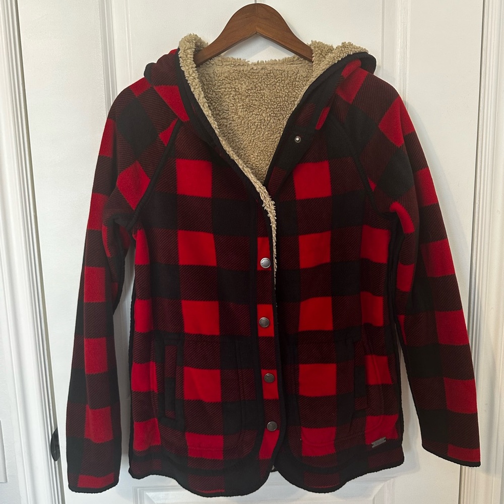 Women’s Buffalo Plaid Faux Sherpa Jacket / Size M